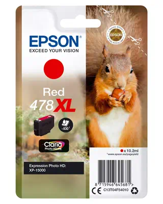 Epson Squirrel Singlepack Red 478XL Claria Photo HD Ink_0