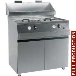 Friteuse gaz - 2 cuves rondes 13L en acier - Mika/2-N - Grosse production_0
