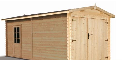 Garage simple bois denver / toit double pente / porte battante / 2.98 x 5.20 m_0