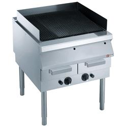 Grill vapeur - grille en fonte - sur piétement - G22/gplp8-n avec modules indépendants et bac à eau inox_0