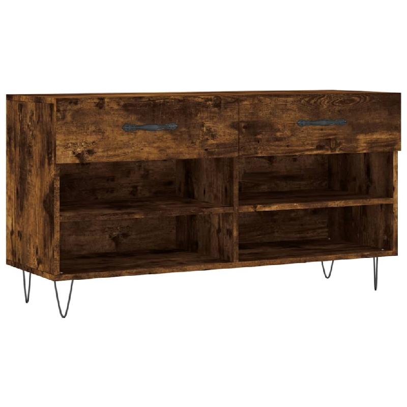 Helloshop26 - Banc à chaussures bottes commode étagère meuble entrée rangement 102 x 35 x 55 cm bois d'ingénierie marron 02_0022914 - marron Bois_0