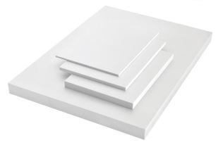 Panneau pvc expansé d'agencement forex classic blanc pelliculé - 3a composites - 305x156cm 15mm_0