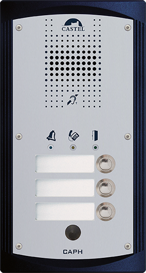 Portier téléphonique audio à 3 boutons d'appel conforme loi Handicap avec carte suppression de bruit de fond intégrée - CAPH 3B BRUIT_0