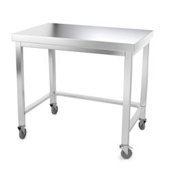 Table de travail en inox 1200 x 500 mm avec renfort sur roulettes PREMIUM / GOLDINOX - gris inox 3701770804429_0
