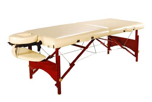 Table de massage pliante en bois - tendeur luxe YP-BCONFPLUS - mousse mémoire de forme - pieds acajou - revêtement PU italien_0