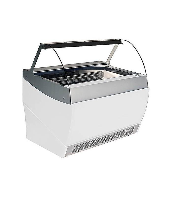 Vitrine pour crème glacée - 10 bacs de 5 litres - Dimensions 1325x910x1030 mm - Froid statique avec éclairage LED_0