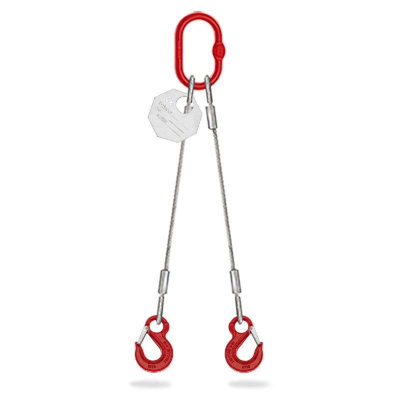 Élingue câble 2 brins - diamètre 18 mm avec crochet à linguet - modèle ecgl21801_0