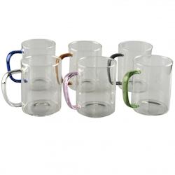 Aulica Mugs Anses Couleur 420Ml - Lot De 6 - multicolore verre 312201_0