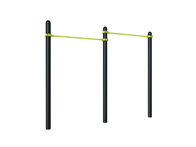Barre fixe double Street Workout avec hauteur réglable jusqu'à 240cm pour un parc sportif en plein air_0