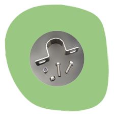 Collier de fixation alu Oméga diam50 avec visserie - 1131/D50 - Aluminium pour mât diamètre 50 mm_0