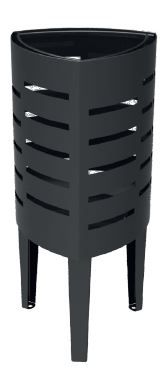 Poubelle publique en tôle d'acier SCUDERIA ECO - Réf. 3210 - Capacité 40L - Peint en gris martelé_0