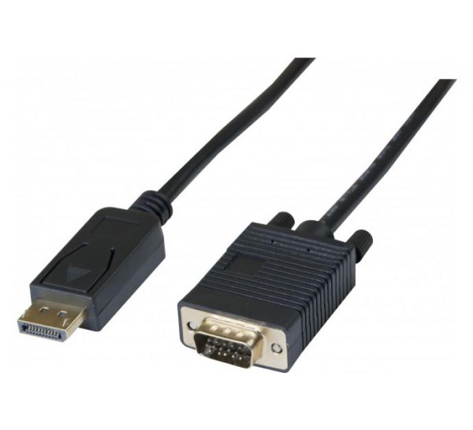 Cordon DisplayPort 1.1 vers VGA - 2m - Convertisseur actif - Résolution Full HD - Réf : 128213_0
