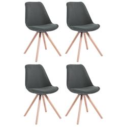 Décoshop26 - 4 chaises de salle à manger style scandinave en tissu gris foncé pieds rond en bois clair CDS10348 - gris 3000475669600_0