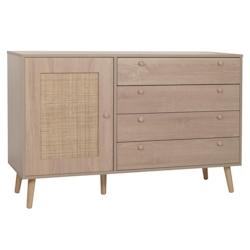 Décoshop26 - Buffet avec compartiment de rangement en kubu bois de rotin mélaminé aspect chêne 04_0005993 - 3000261588207_0