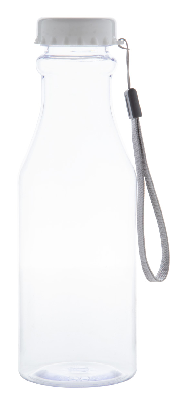 Gourde de sport en plastique transparent - 500 ml avec bouchon à visser et dragonne_0