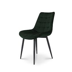 Kosmi Chaise Moderne en Tissu Velours Couleur Noire avec Pieds en Métal - noir 3760301697138_0