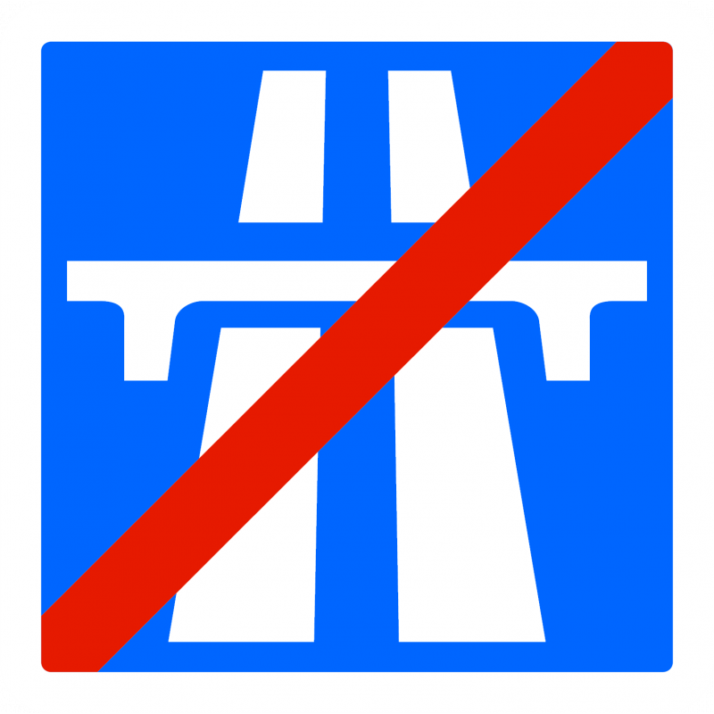 Panneau de signalisation C208 - Fin d'une section d'autoroute à statut autoroutier_0