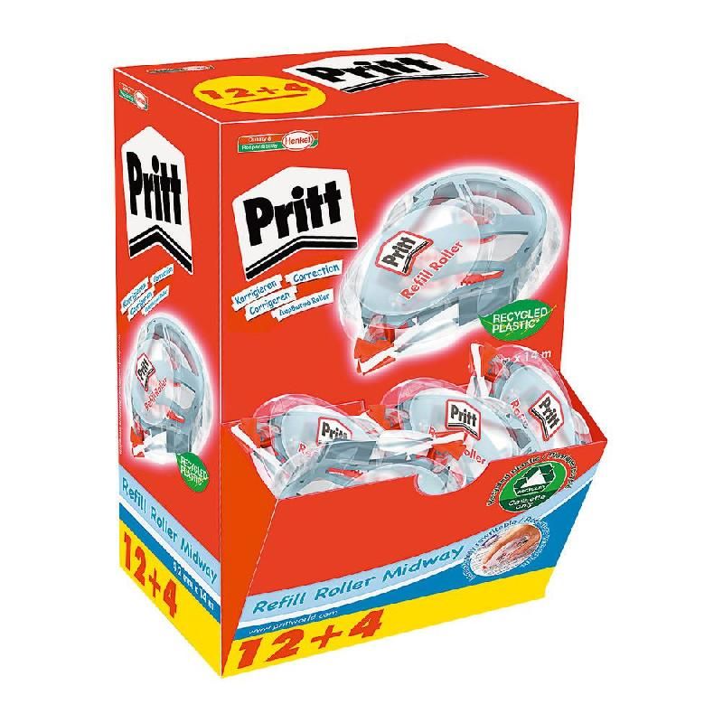 PRITT ROLLERS DE CORRECTION RECHARGEABLES (ECO PACK 12 + 4 GRATUITS)