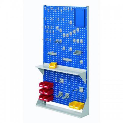 Rack de stockage avec accessoires - H1790 x L1000mm - 3 panneaux perforés + 2 panneaux à fente - 43 crochets, supports et bacs_0