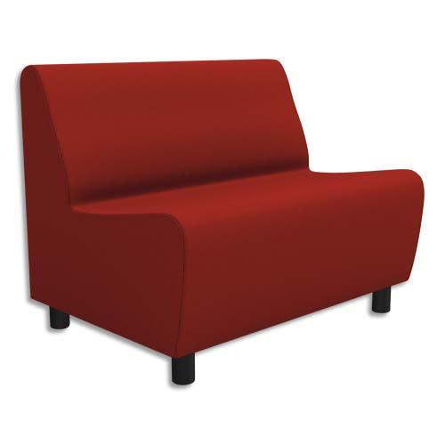 Chauffeuse modulaire 2 places Izar - rouge pur Trevira en tissu polyester, structure métallique_0