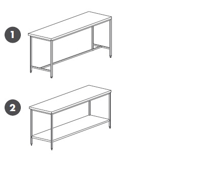 Table inox centrale (toutes dimensions de 400 à 3000 mm de long)_0