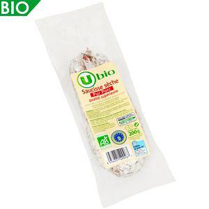 U BIO SAUCISSE SÈCHE COURBE PUR PORC 200 G_0