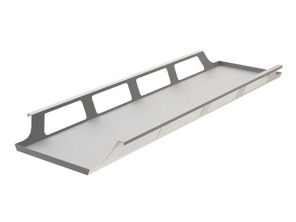 Goulotte passe-câbles pour bureaux - Nouvelle Vague - fabriquée en France - Hauteur 12.5 cm - Profondeur 28.5 cm - Acier - Garantie 3 ans_0