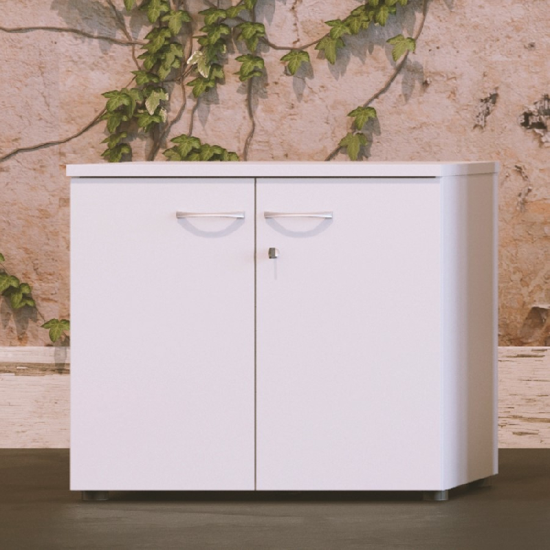 Armoire à portes battantes H 72 cm QUIETUDE - fabriquée en France - 1 tablette Structurex® - marque Buronomic_0