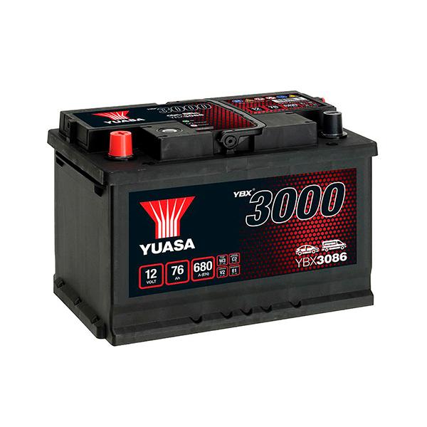 Batterie voiture Yuasa YBX3086 - 12V 76Ah 680A - Plomb Calcium - Jusqu'à 30 000 démarrages_0