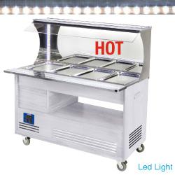 Buffet chauffant mural bain-marie - 4x GN1/1-150 en bois blanc - ABM/4A-A1_0