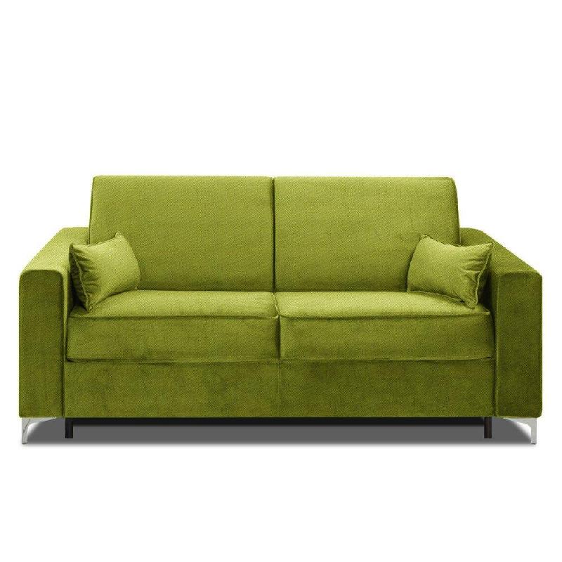Canapé convertible express Jackson 160cm - Matelas Comfort Bultex® 12cm - Sommier lattes Renatonisi - Tissu tweed vert_0