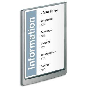 Plaque de porte ClickSign A4 en ABS - recyclable à 100% - livrée avec kit de fixations - 210 x 297 mm - graphite_0