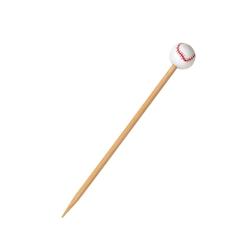 ECOLOMIQUE - 100 Pcs - Pic bambou décor baseball - 12 cm, Écologique - ECO210BBBASB12 - Bambou ECO210BBBASB12_0