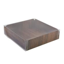 FHC - 100Pcs - Carré rainé carton décor bois double face + Couvercle PET - 254x254x63,5mm - en carton FHC209CARB2525_0