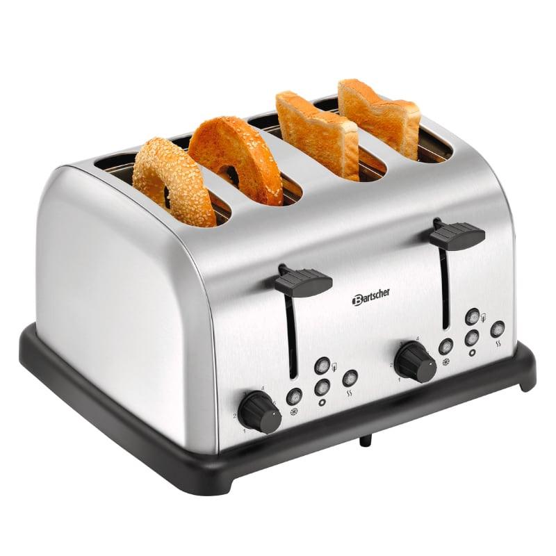 Grille-pain TBRB40 - 4 fentes - 6 niveaux de toastage - Acier inoxydable brossé - Marque BARTSCHER_0