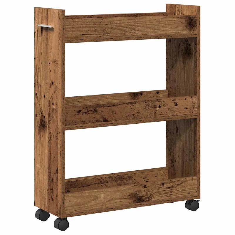 Helloshop26 - Armoire rectangulaire moderne de rangement 60 x 22 x 79 cm design minimaliste intérieur en bois ancien 02_0052162 - Bois massif 3000237_0