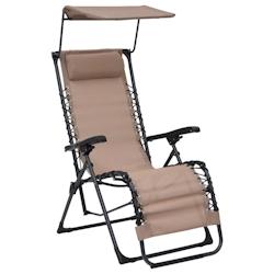 Helloshop26 - Chaise pliable de terrasse textilène taupe 02_0011900 - 3000653382727_0