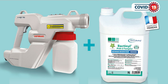 Lot de 4 bidons de nettoyant désinfectant avec système de pulvérisateur - E-spray électrostatique - Actif sur coronavirus_0