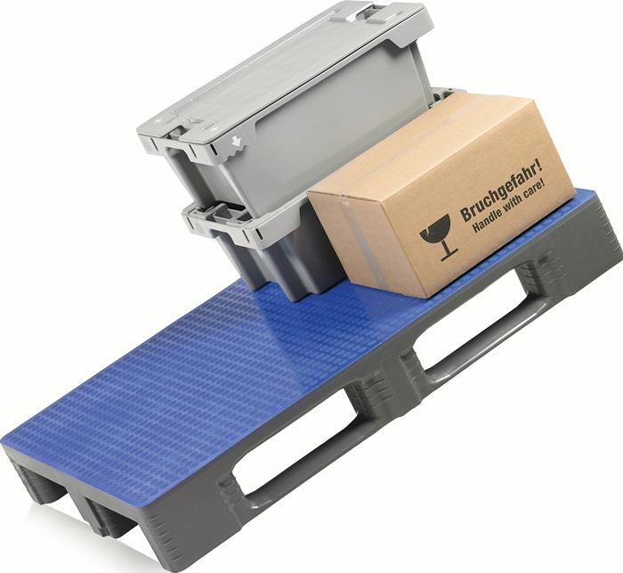 Palette en plastique PEHD fermée - 1200x800 mm - Patins antidérapants Palgrip® - Résistance thermique -30°C à +40°C - HDPE CRAEMER_0