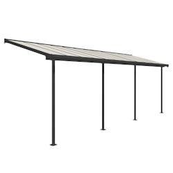 Pergola à adosser en aluminium gris et polycarbonate Sierra 2.2 x 6.7 m Canopia By Palram - gris 705484_0