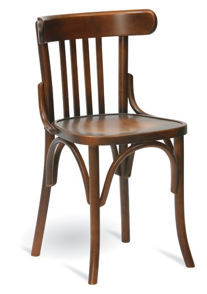 Chaise bistro PGA-5170 en bois de hêtre teinté verni avec assise personnalisable_0