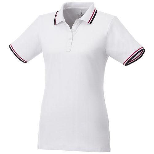 Polo tipping manches courtes femme Fairfield 38103010 - col et manches contrastés en maille piquée 100% coton 180 g/m²_0