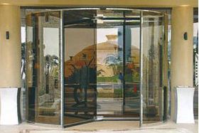 Portes tambour carrousel automatiques full glass - sécurité et élégance en verre avec finition chromée_0