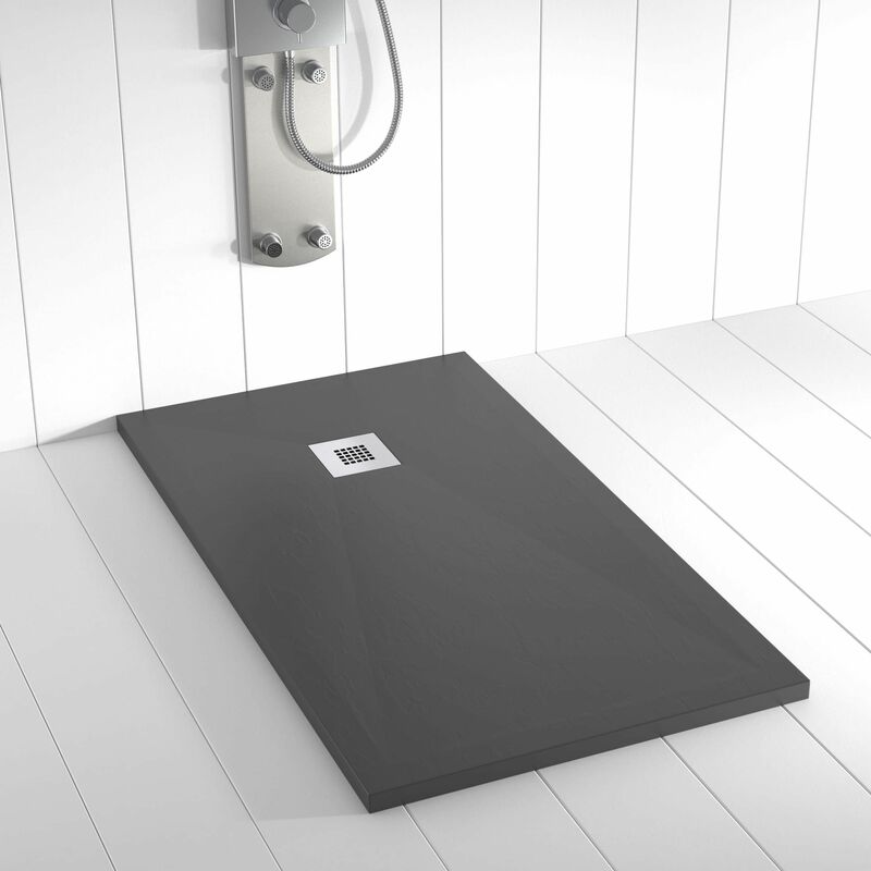 Blanc RAL 9016-70 x 100 Toutes les mesures n/écessaires /À carreler en pierre mat texture et extra-plat Avec bonde de douche Crocket Receveur de Douche//Bac /à douche Italienne Infinity