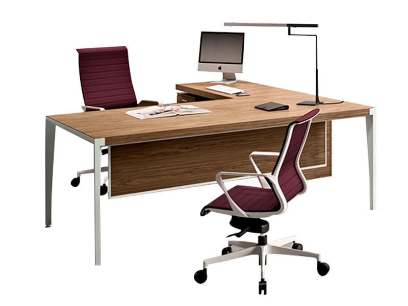 Bureau de direction X9 - Modulable à souhait - Quadrifoglio - Bois, cuir et métal avec finitions multiples_0