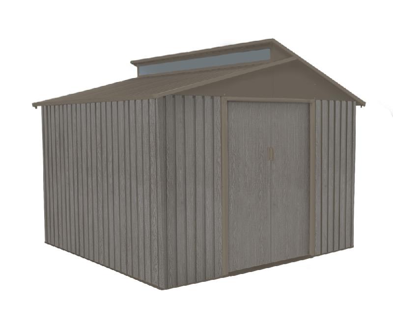 Abri jardin métal - aspect bois vieilli 9384 - 7,25 m² - gris_0