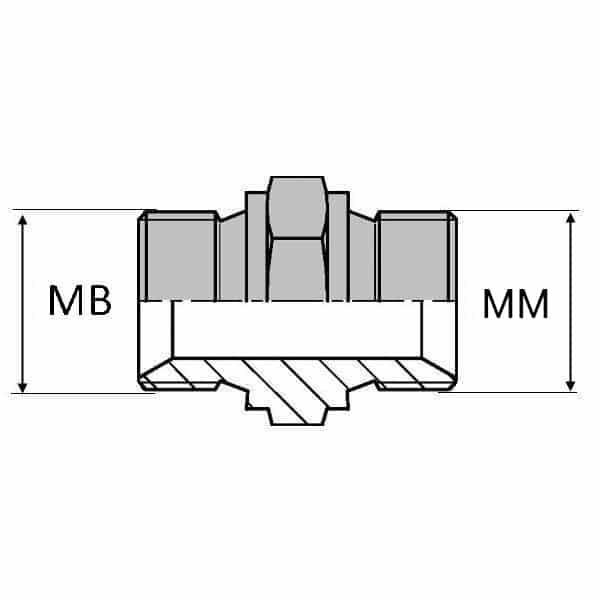 Adaptateur droit mâle BSP x mâle DIN pour bague BS - 1/4' , 13.15 , 16X150_0
