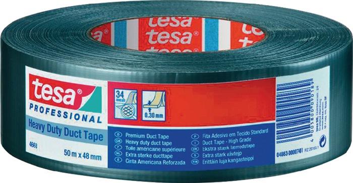 Adhésif toilé duct tape 4663 argent longueur 50 m largeur 48 mm rouleau TESA_0
