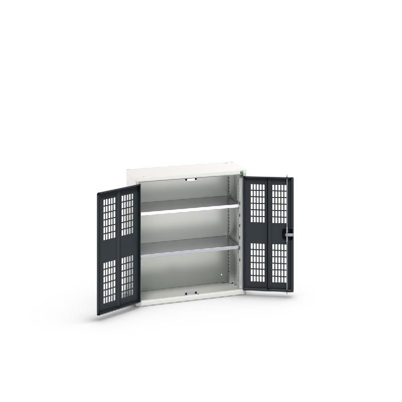Armoire d'atelier Verso - Porte ventilée - 2 tablettes réglables - 800x350x900mm_0