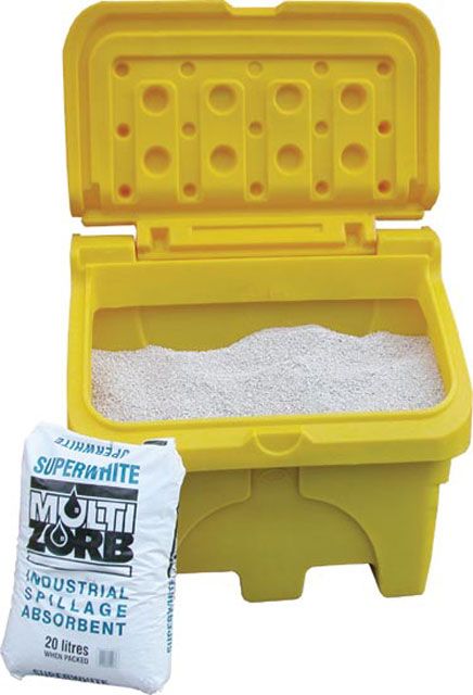 Bac à sel ou sable en PEHD 200 litres - Étanche, anti-UV, avec passages de fourches - Réf : COF200_0